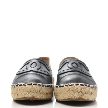 Chanel Lambskin CC Espadrilles 36 Black 2 of 10