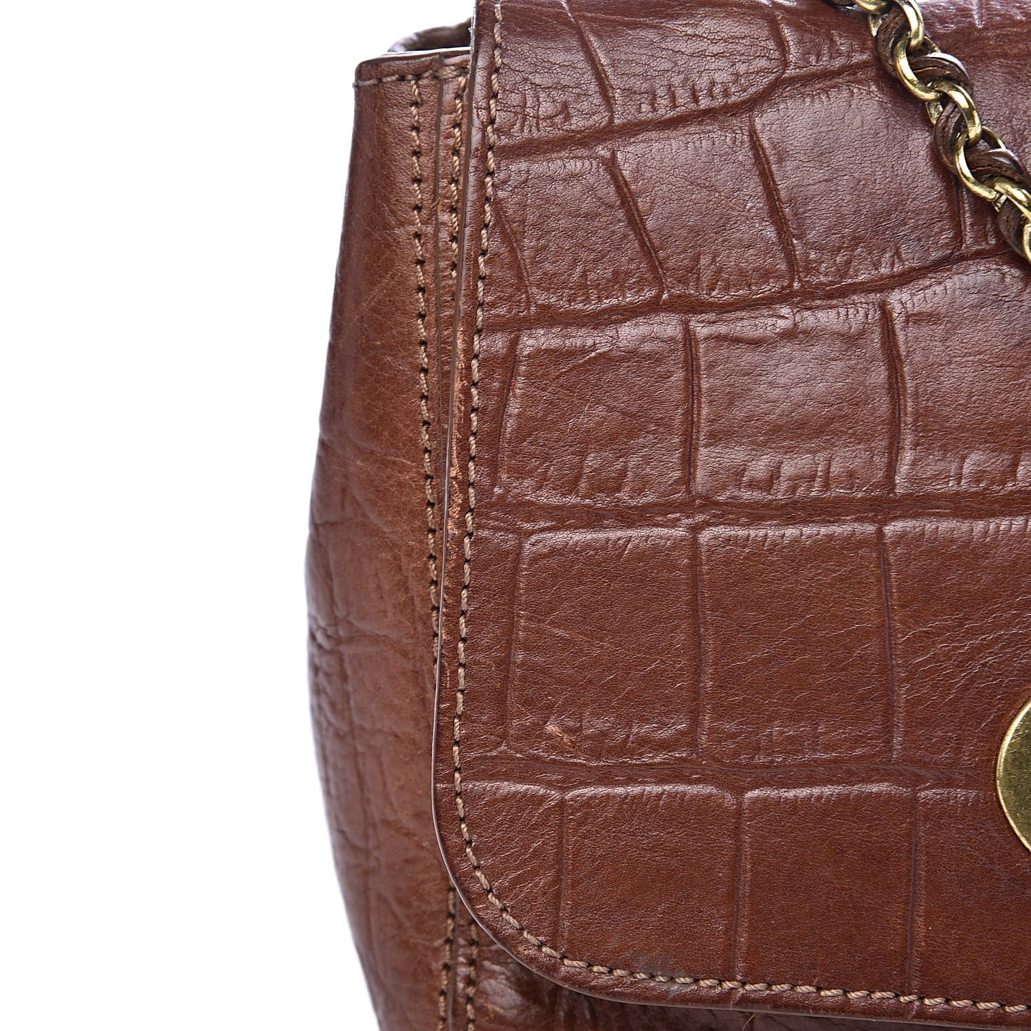 Mulberry Nappa Crocodile Embossed Small Lily Flap Oak 12 of 16