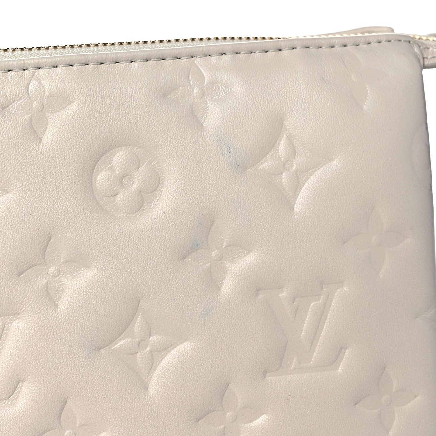 Louis Vuitton Lambskin Embossed Monogram Coussin PM Beige Cream 9 of 10