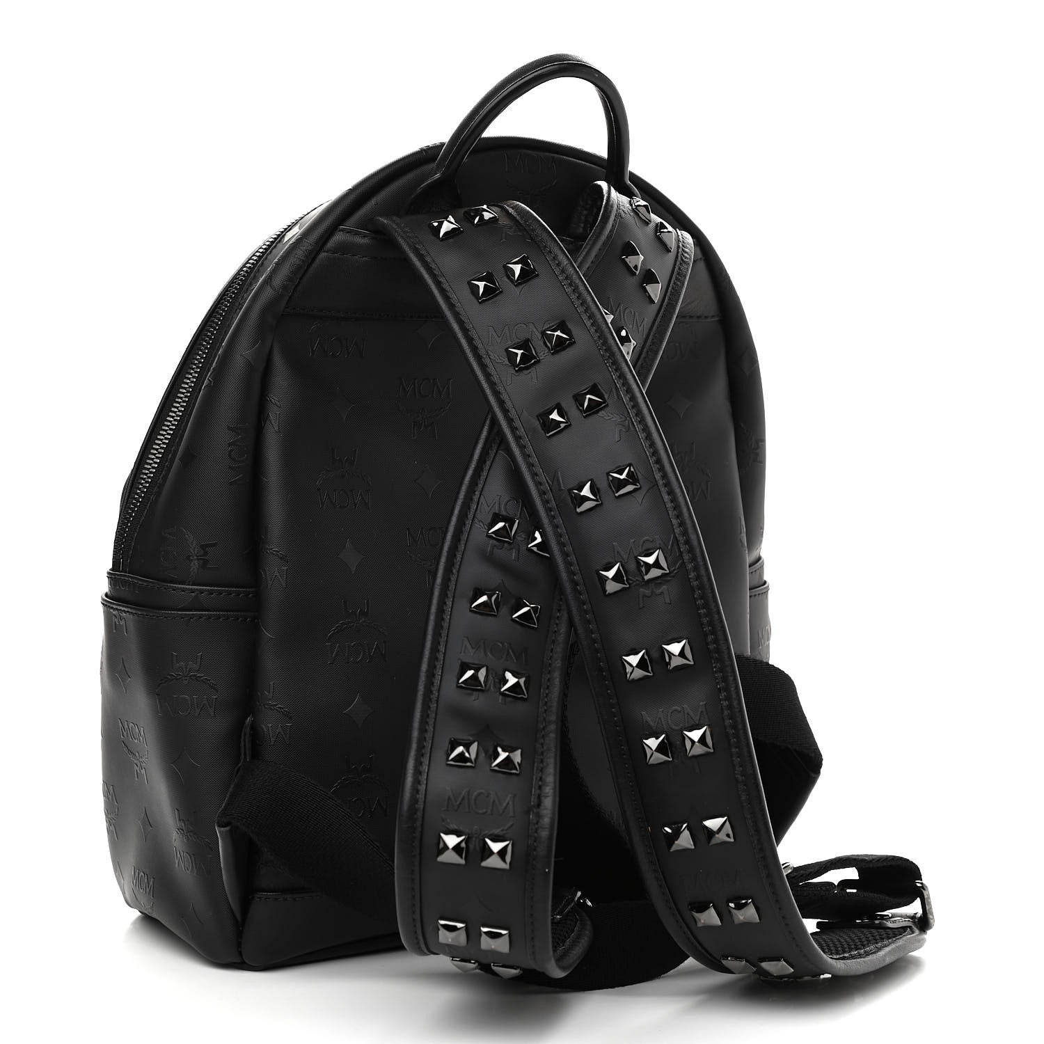 MCM Visetos Crystals Studded Stark Small Backpack Black 3 of 9