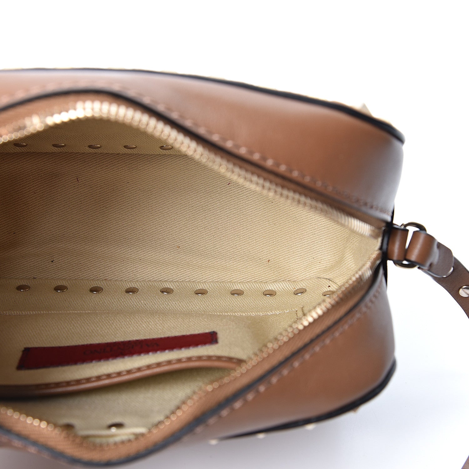 Valentino Garavani Suede Calfskin Rockstud Camera Crossbody Bag Deep Cuir 4 of 8