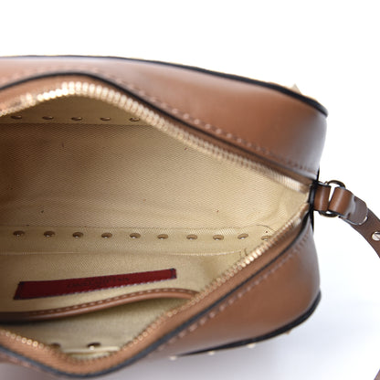 Valentino Garavani Suede Calfskin Rockstud Camera Crossbody Bag Deep Cuir 4 of 8
