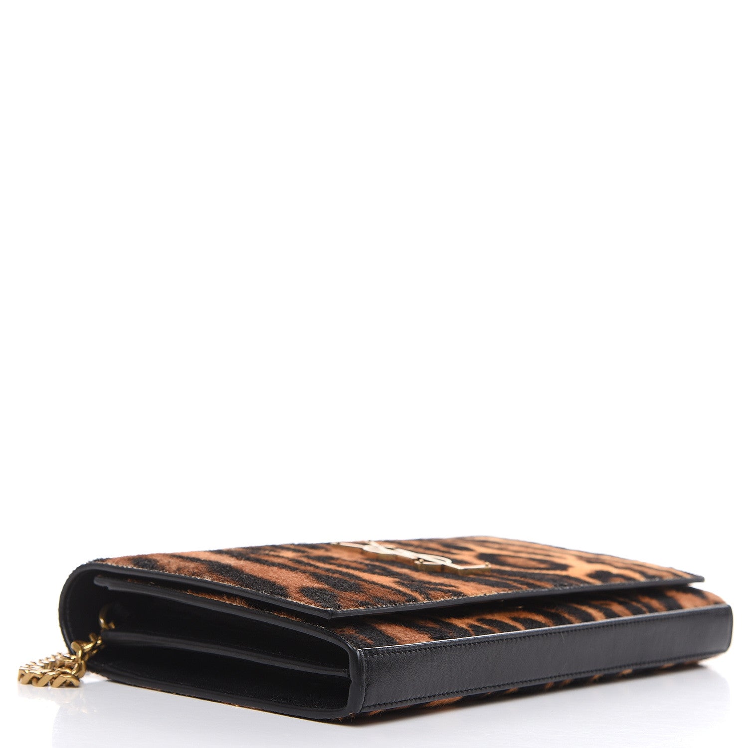 Saint Laurent Calf Hair Monogram Chain Wallet Leopard 4 of 14