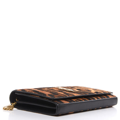Saint Laurent Calf Hair Monogram Chain Wallet Leopard 4 of 14