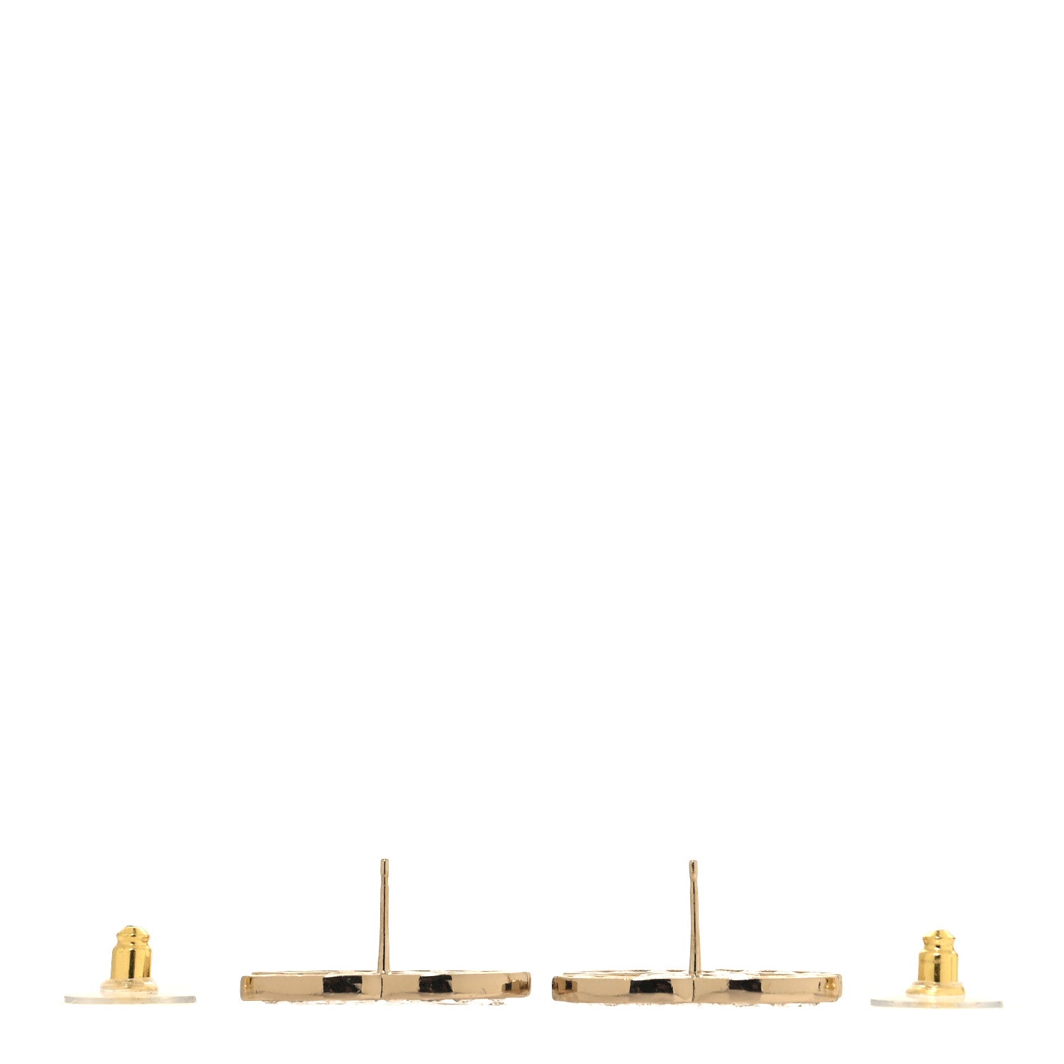Chanel Large Strass Crystal CC Earrings Gold 3 of 5