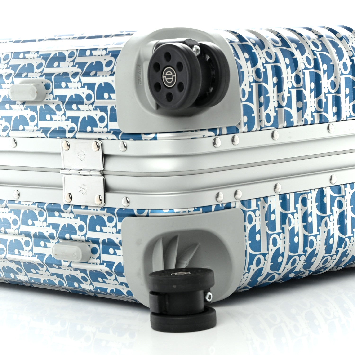 Christian Dior X RIMOWA Aluminum Gradient Cabin Luggage Blue Multi 9 of 11