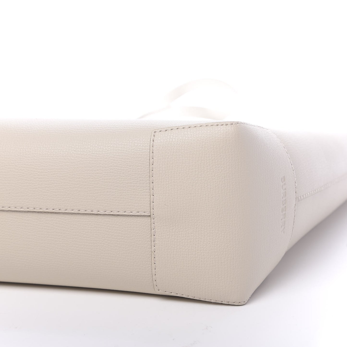 Calfskin TB Motif Embossed Medium Tote Limestone