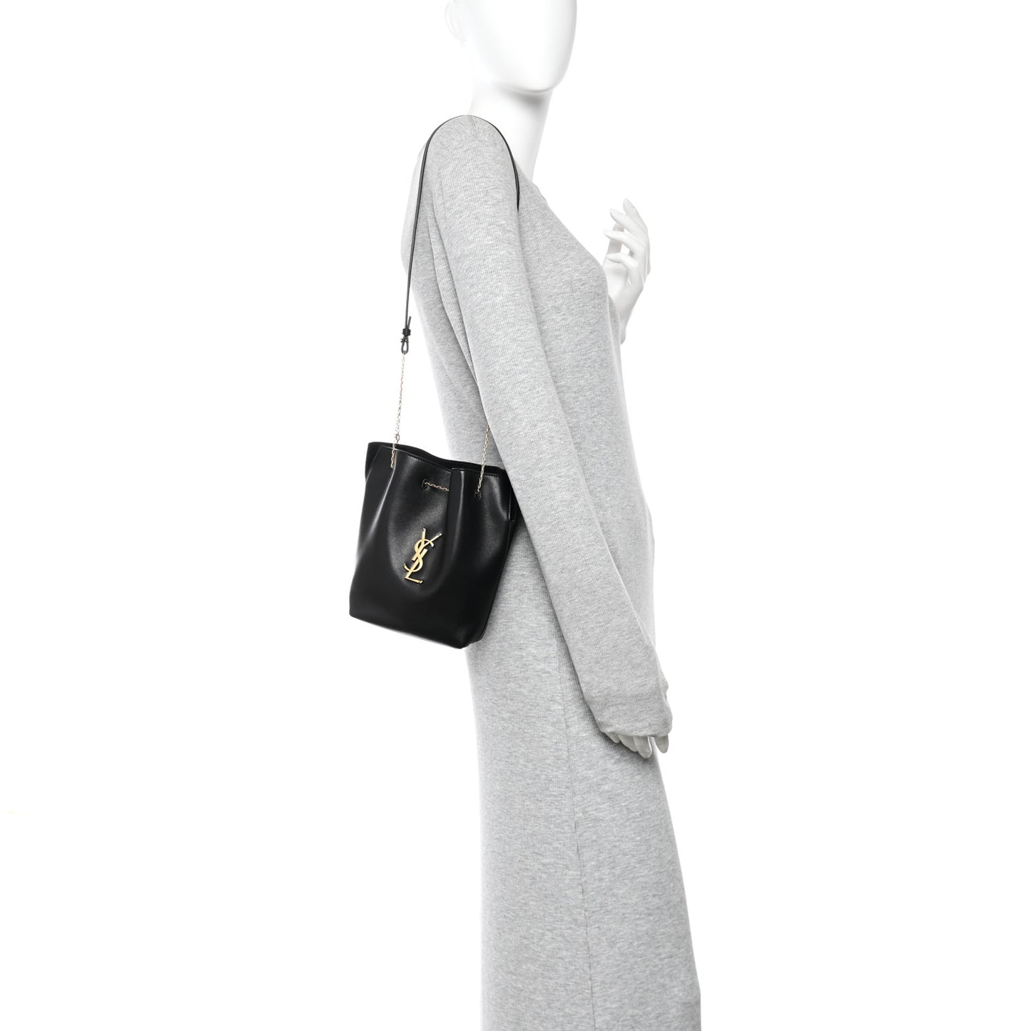Lambskin Pochon Shoulder Bag Black
