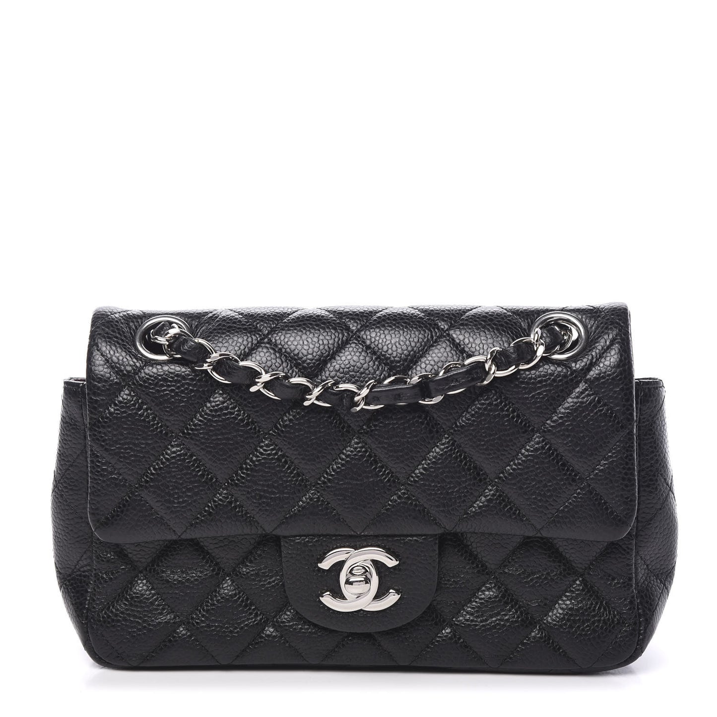 Caviar Quilted Mini Rectangular Flap Black