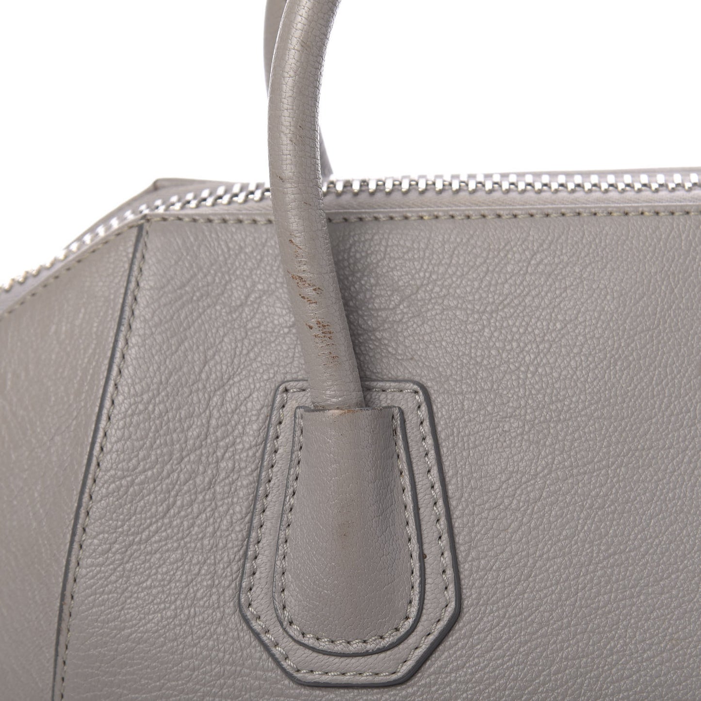 Sugar Goatskin Small Antigona Pearl Grey