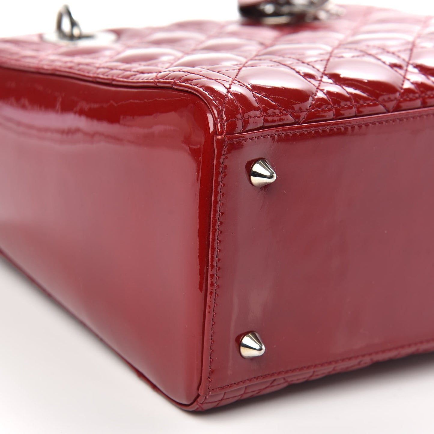 Patent Cannage Medium Lady Dior Red