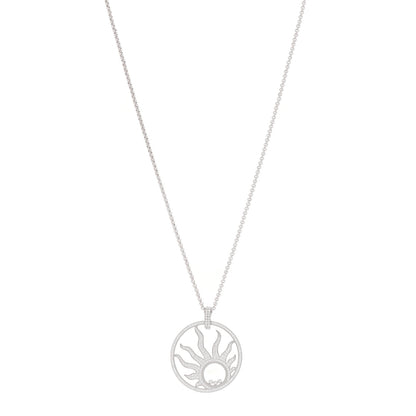 Chopard 18K White Gold Diamond Happy Diamonds Pave Happy Sun Pendant Necklace 1 of 7