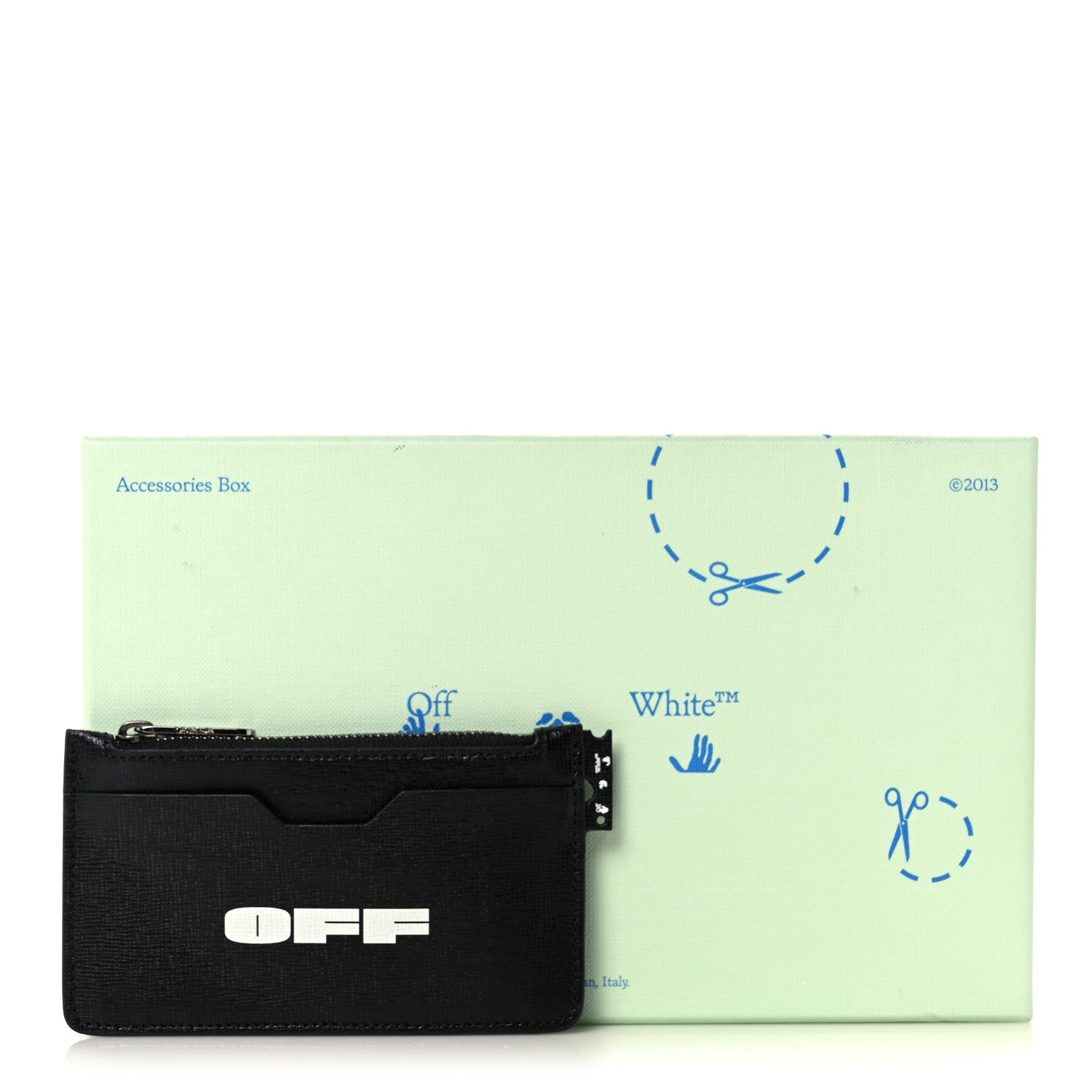 Off-White Calfskin Logo Zip Card Holder Black 12 of 12