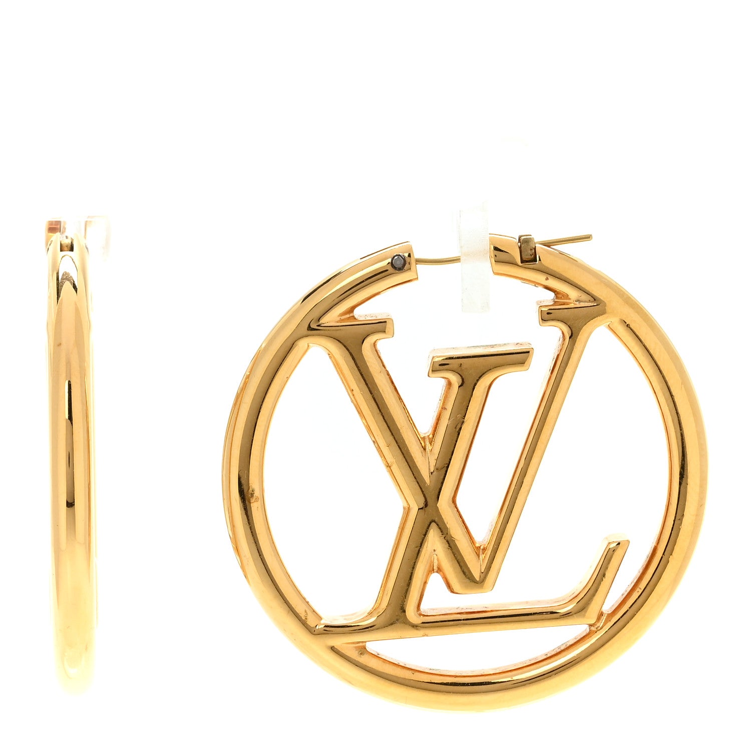 Louis Vuitton Metal Louise Hoop Earrings Gold 1 of 4