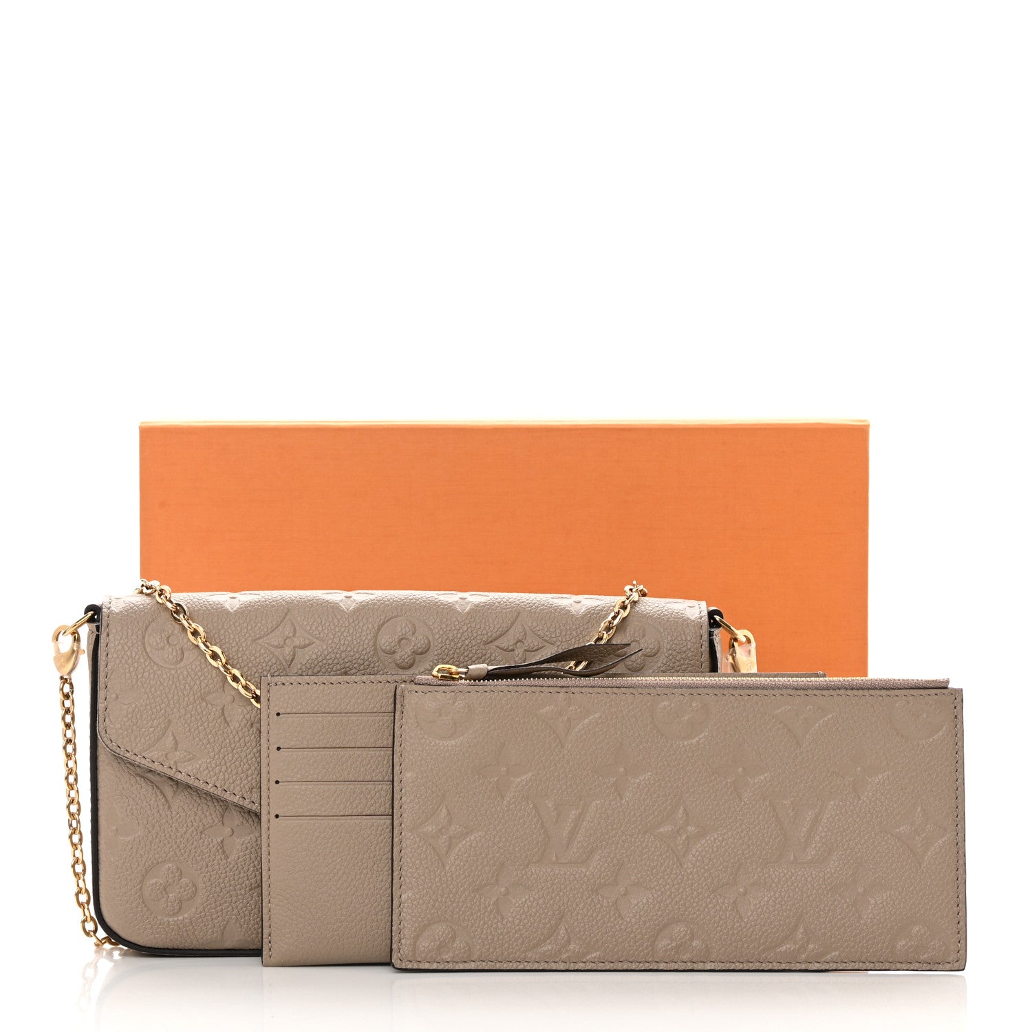 Louis Vuitton Empreinte Pochette Felicie Chain Wallet Tourterelle 15 of 15
