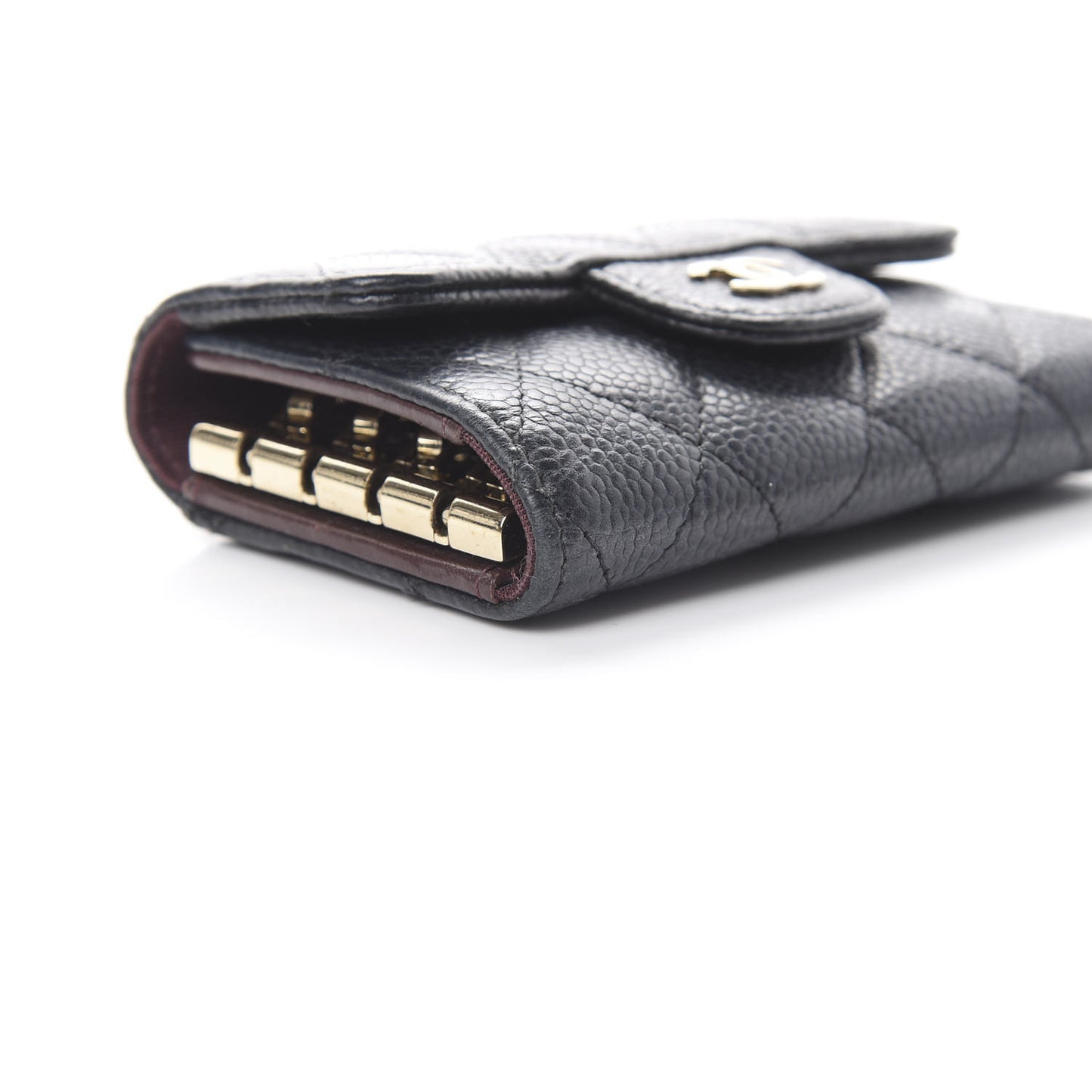 Caviar Quilted Classic 4 Key Holder Wallet Black