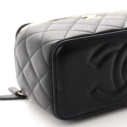 Chanel Lambskin Quilted Small Top Handle Vanity Case With Chain Black 9 of 11