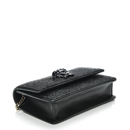 Versace Calfskin Palazzo Crystal Chain Evening Bag Black 4 of 7