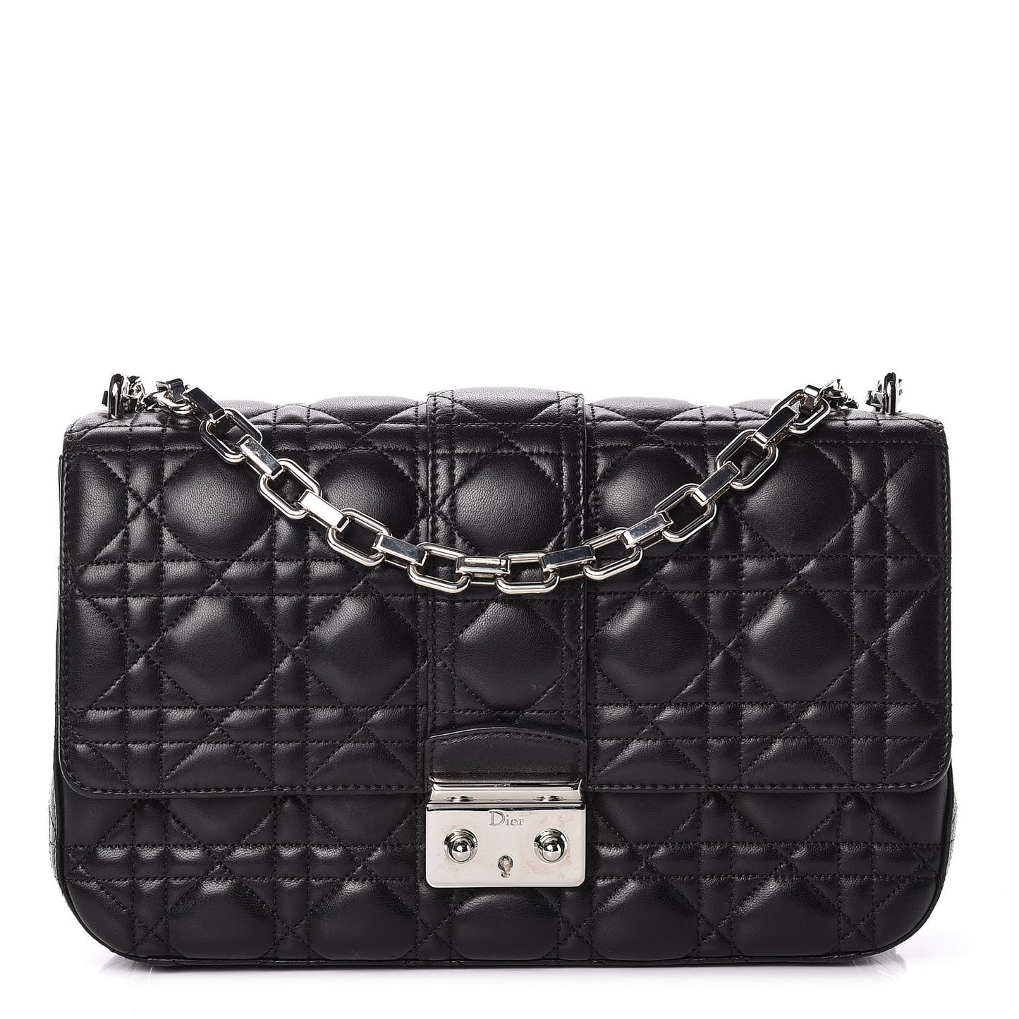 Lambskin Cannage Medium Miss Dior Flap Black
