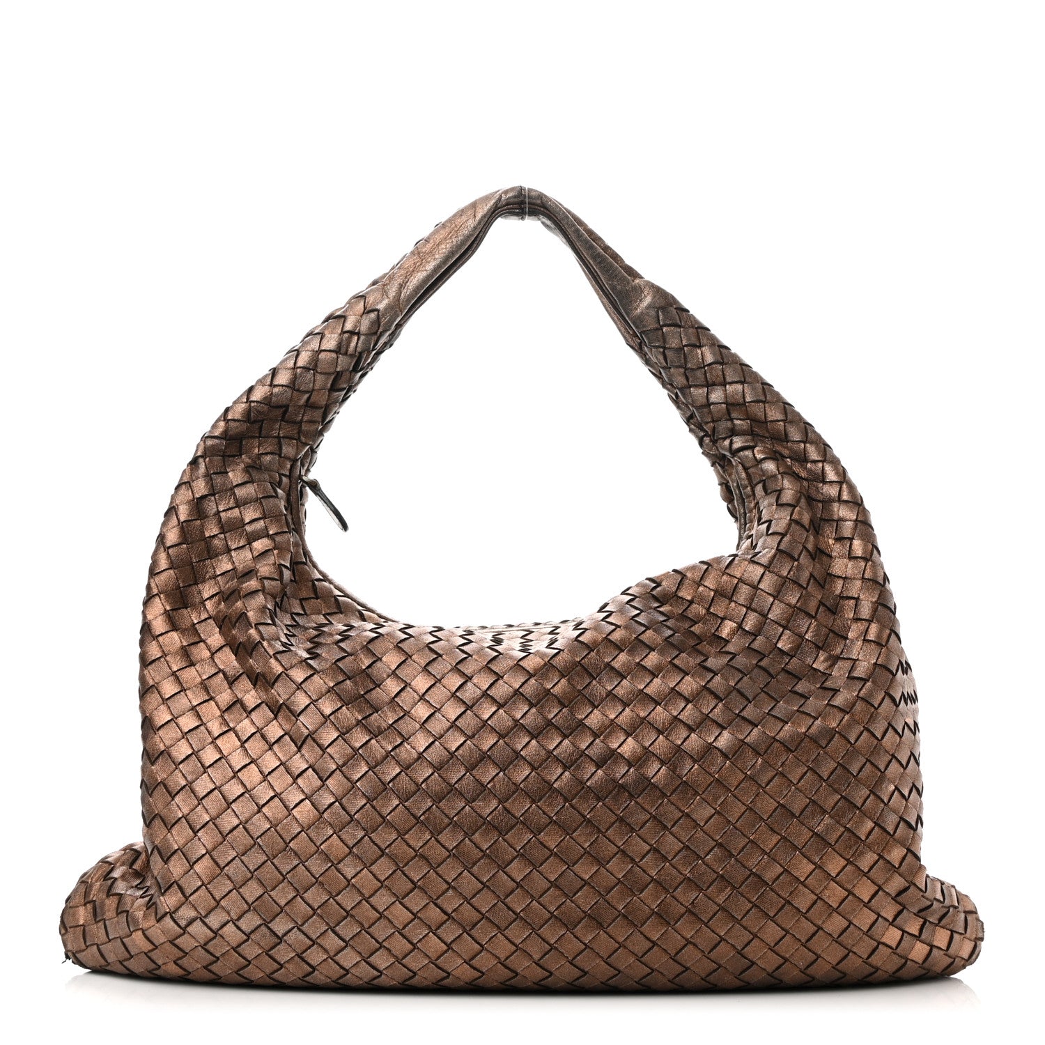 Bottega Veneta Metallic Nappa Intrecciato Large Veneta Hobo Copper 1 of 11