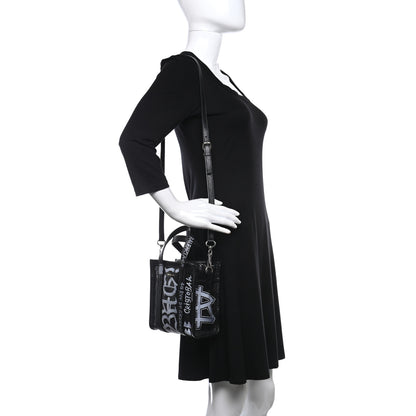 Balenciaga Agneau Arena Graffiti All Over XXS Bazar Shopper Tote Black White 2 of 8