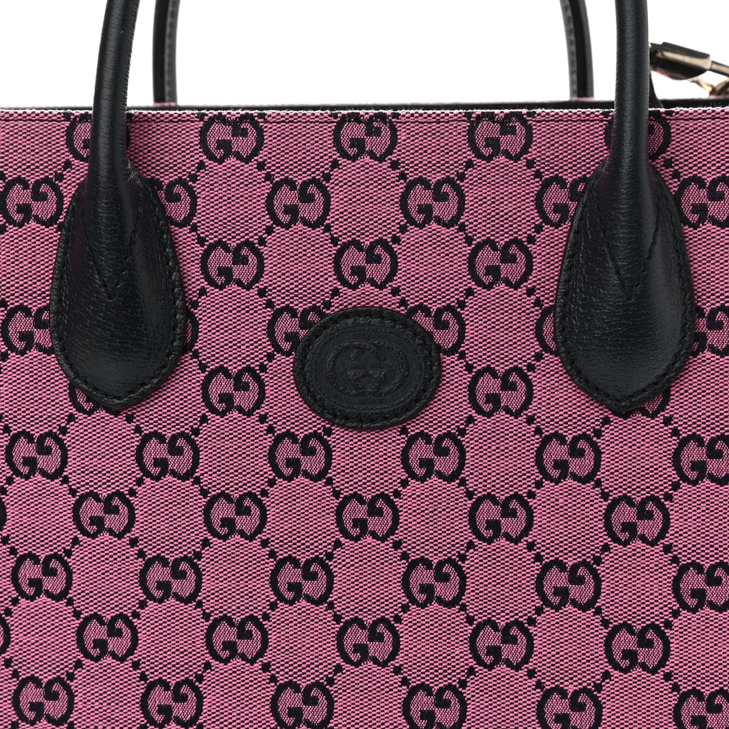 Monogram Multicolor Textured Dollar Calfskin Small Retro Interlocking G Tote Bag Pink Blue