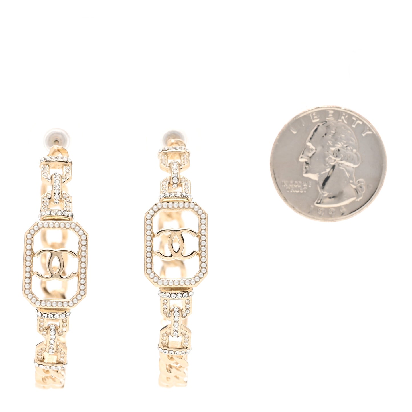 Crystal CC Vendome Hoop Earrings Gold