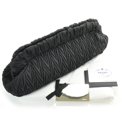 Prada Tessuto Nylon Chevron Clutch Nero Black 3 of 8