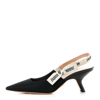 Christian Dior Technical Canvas Ribbon J Adior Slingback 65mm Pumps 36.5 Black 1 of 9