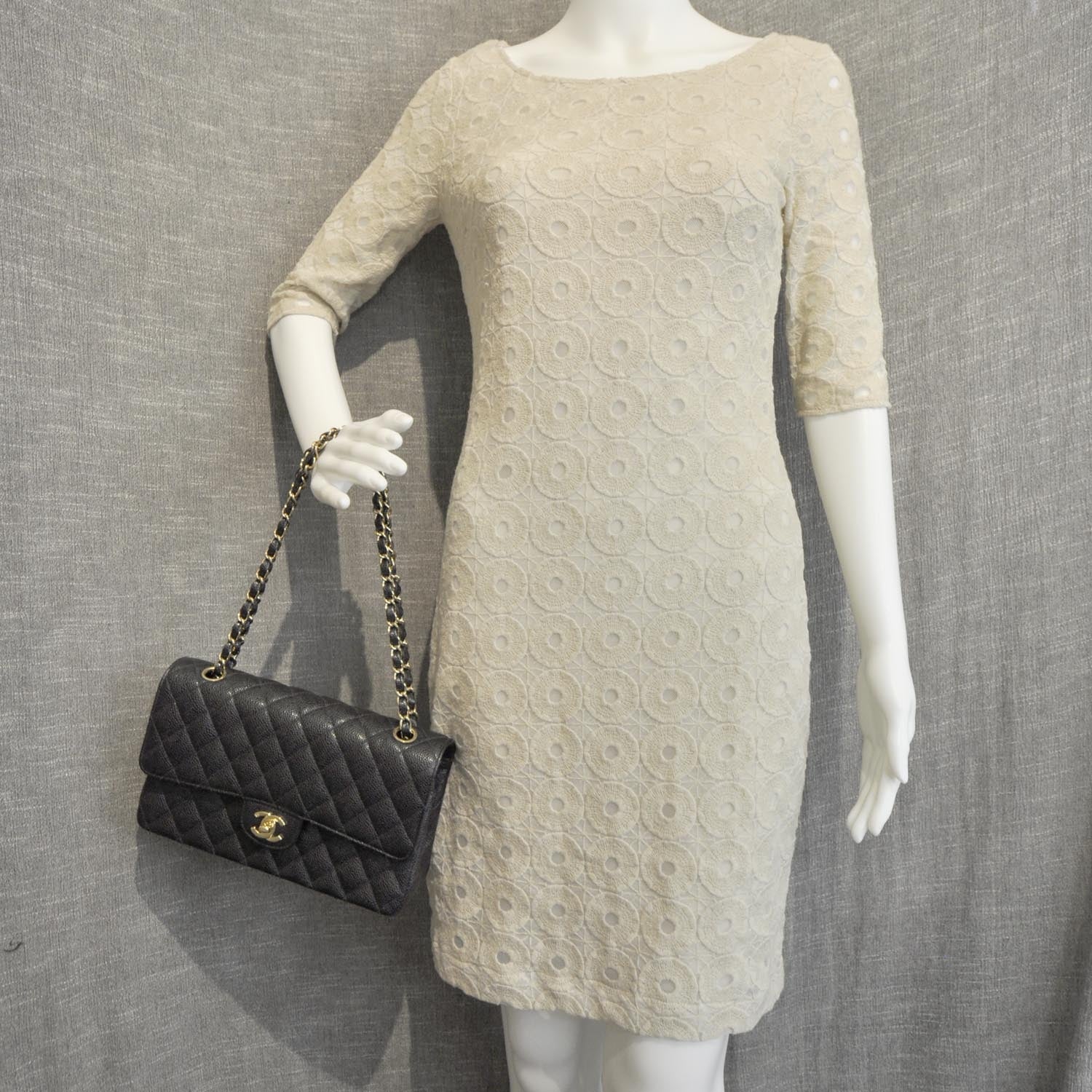 Chanel Caviar Quilted Medium Double Flap Black 2 of 10