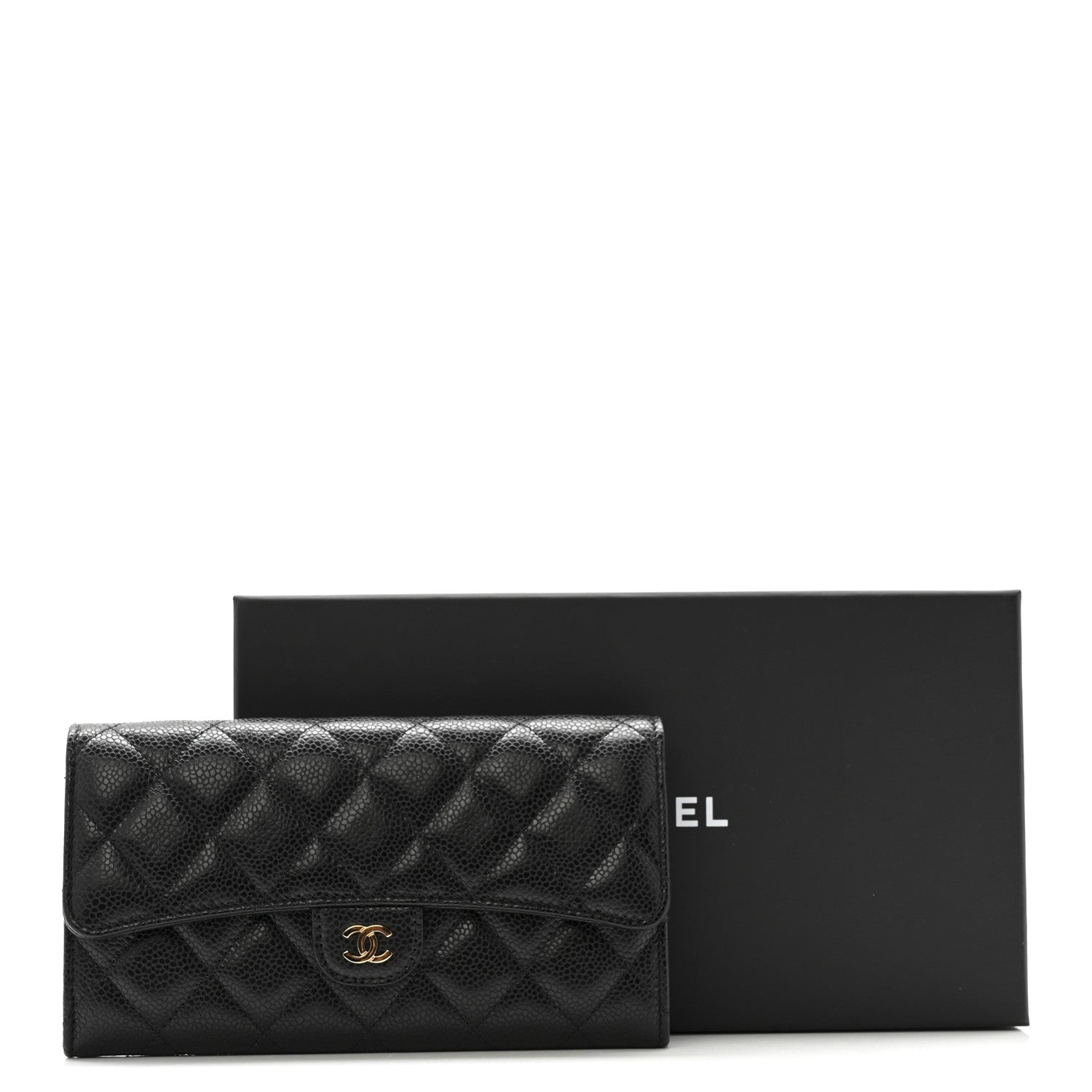 Chanel Caviar Quilted Large Gusset Flap Wallet Black 13 of 13