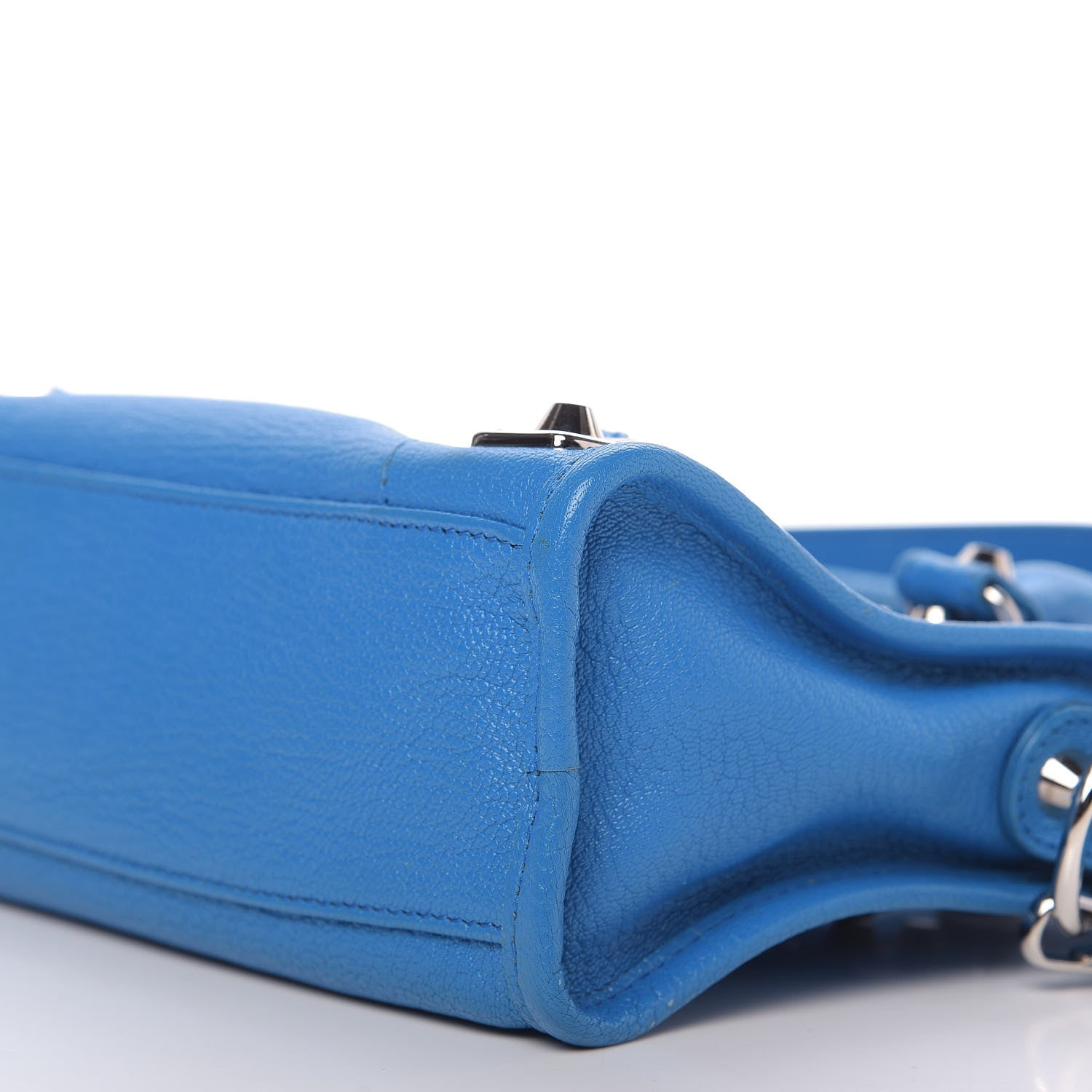 Balenciaga Chevre Gold Metallic Edge Hardware Mini City Bleu Ceylon 7 of 9