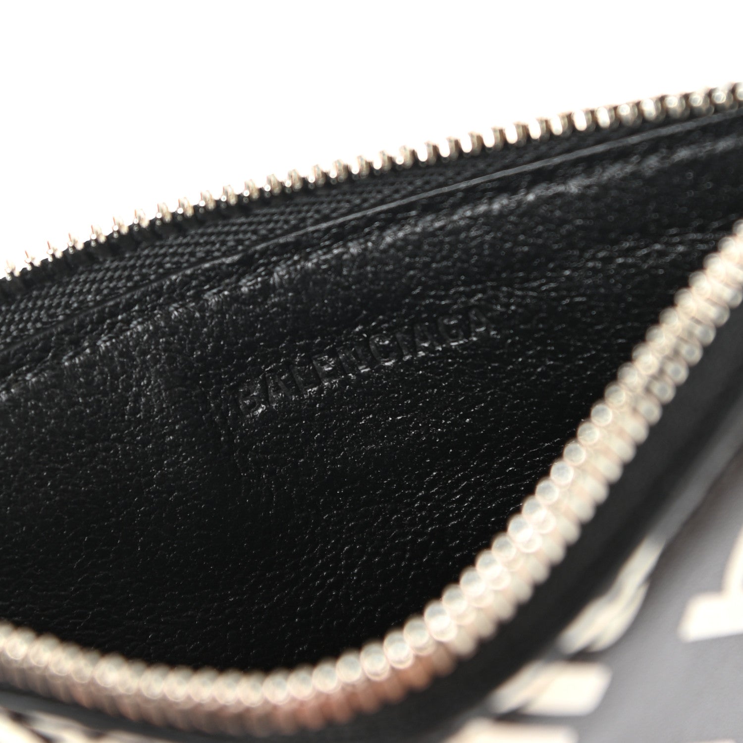 Balenciaga Calfskin Diagonal Logo Large Cash Long Coin Card Holder Black 6 of 9