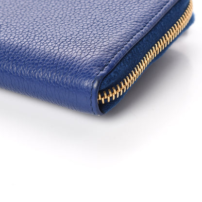 Prada Vitello Grain Zip Around Wallet Inchiostro 9 of 10