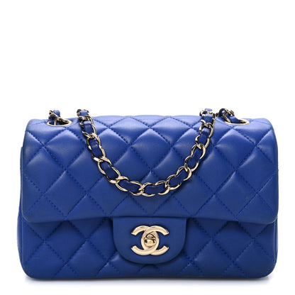 Chanel Lambskin Quilted Mini Rectangular Flap Blue 1 of 11
