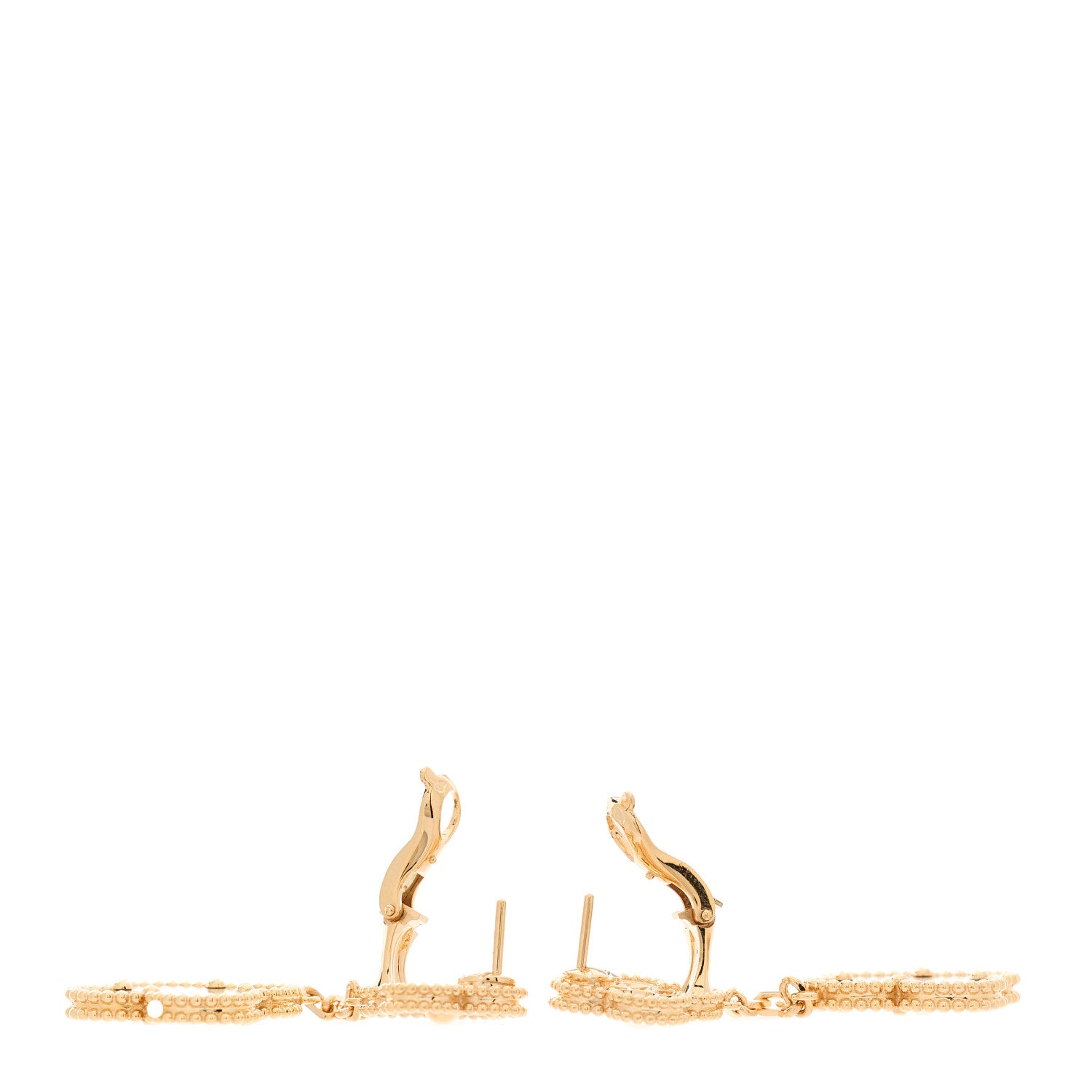 Van Cleef & Arpels 18K Rose Gold Diamond Grey Mother of Pearl Magic Alhambra 2 Motifs Earrings 3 of 4