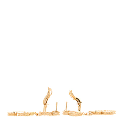 Van Cleef & Arpels 18K Rose Gold Diamond Grey Mother of Pearl Magic Alhambra 2 Motifs Earrings 3 of 4