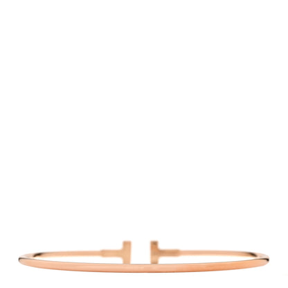 Tiffany 18K Rose Gold Narrow T Wire Bracelet 2 of 3
