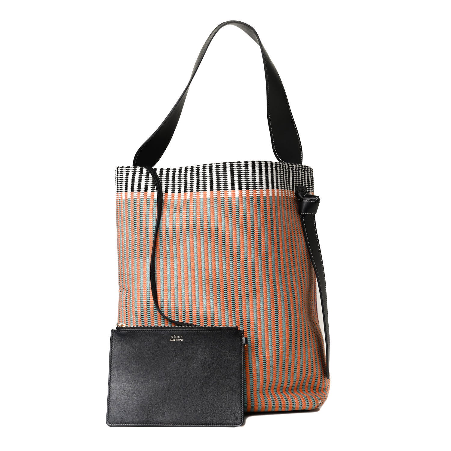 Celine Woven Canvas Small Twisted Cabas Multicolor 2 of 23