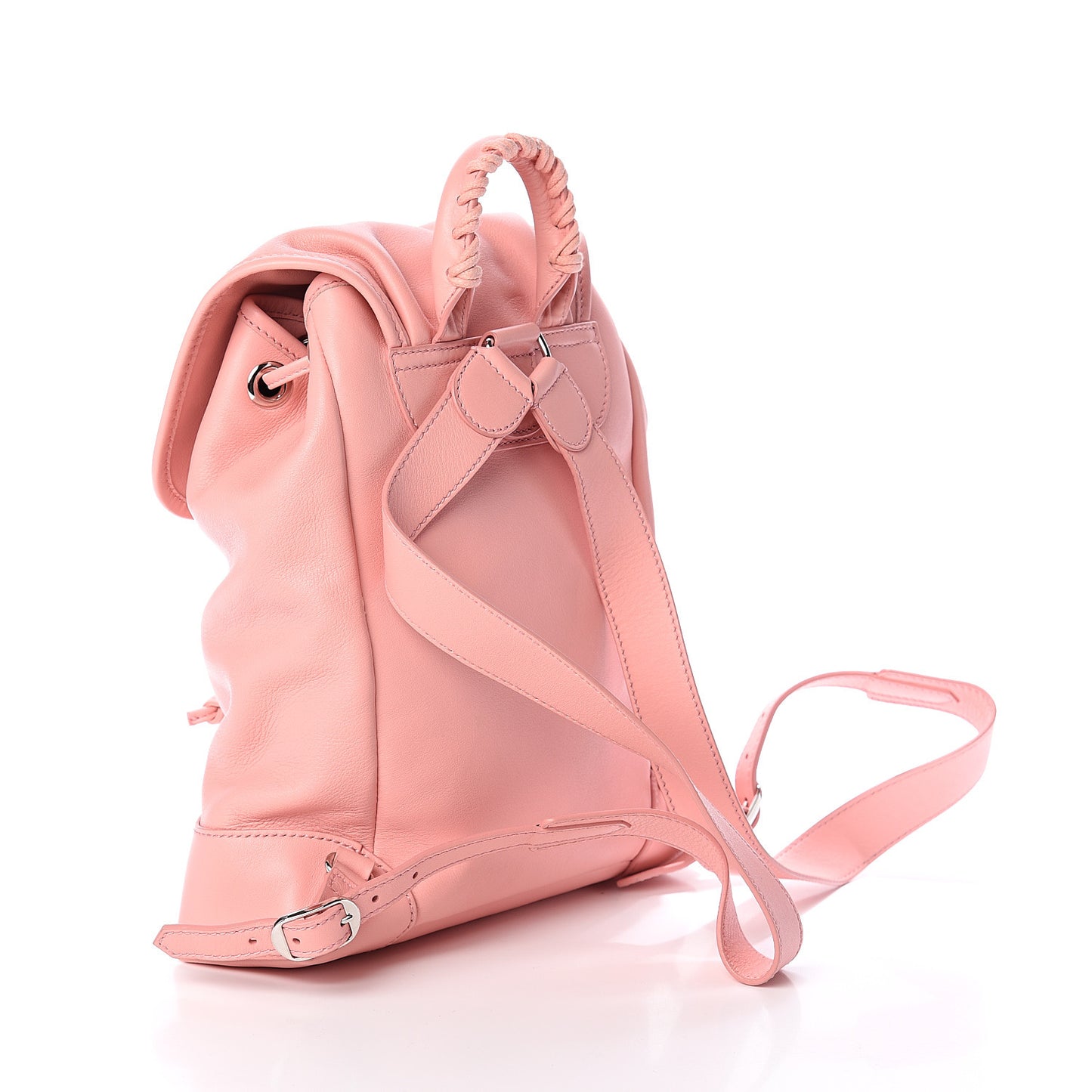 Veau Amp Plate Silver Hardware Traveler Backpack Rose