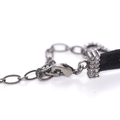 Christian Dior Velvet Crystal DIOR Choker Necklace Black 4 of 6