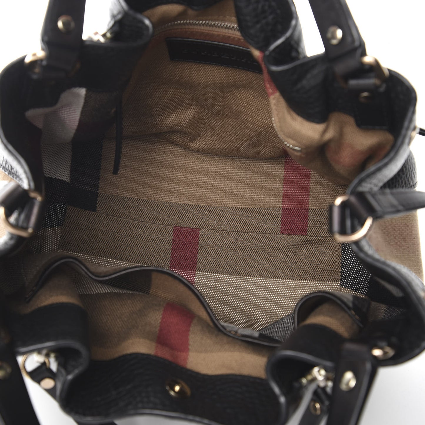 Grainy Calfskin House Check Small Maidstone Black