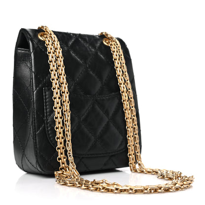 Chanel Aged Calfskin Quilted 2.55 Reissue Mini North South Flap Black 3 of 9