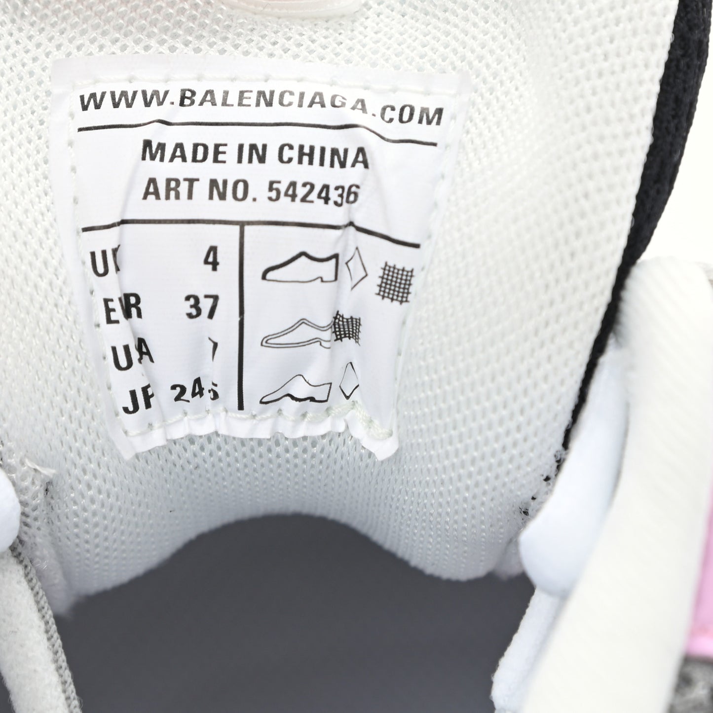 Mesh Rubber Bi-Color Womens Track Sneakers 37 White Pink Grey