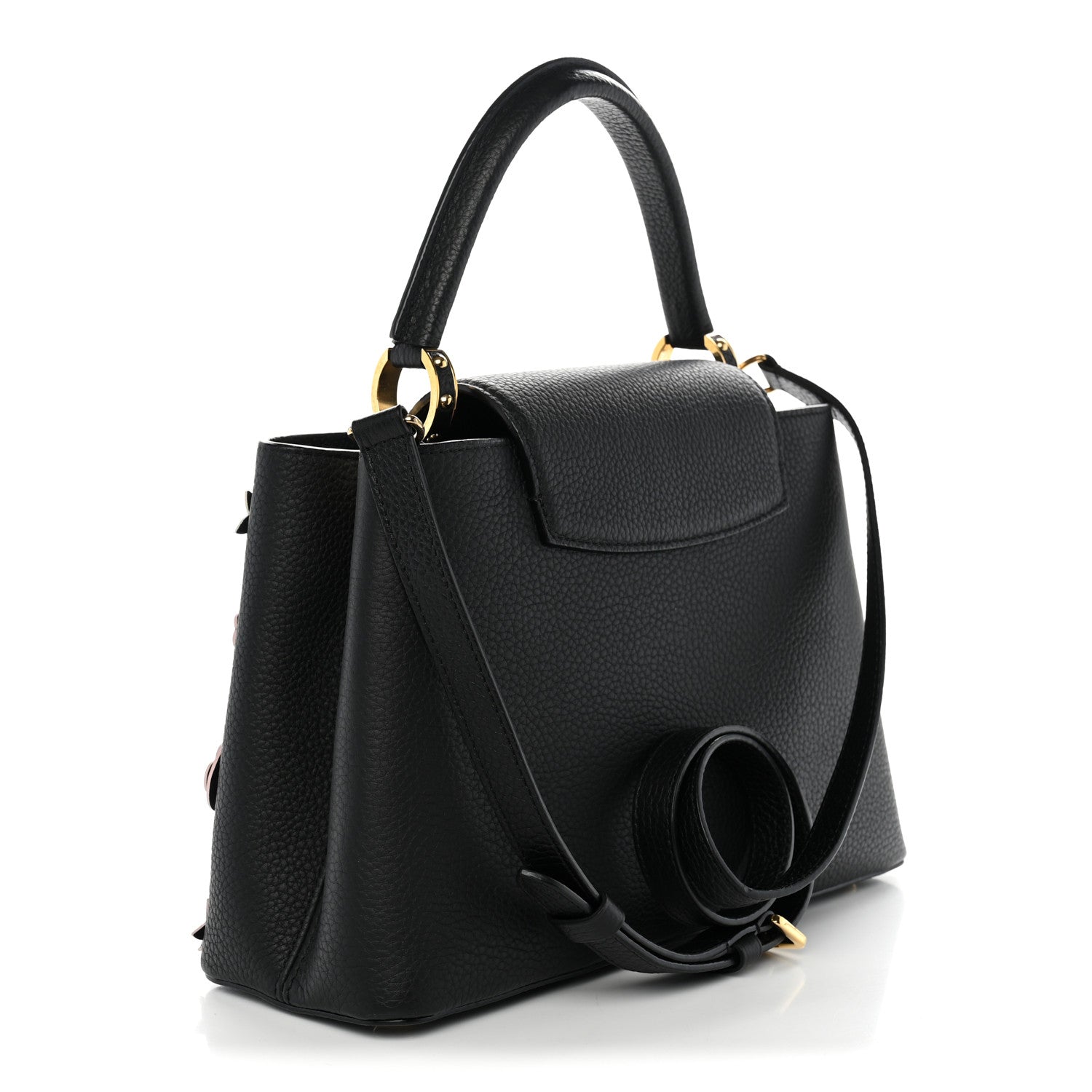 Louis Vuitton Taurillon Mechanical Flowers Capucines PM Black 3 of 11