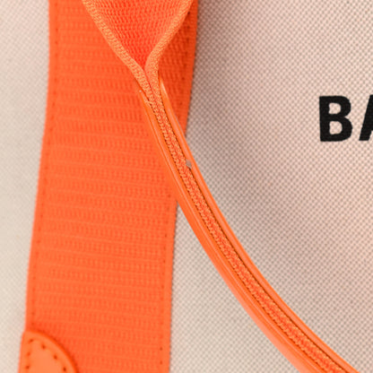 Balenciaga Cotton Canvas Calfskin S Navy Cabas Orange 13 of 14