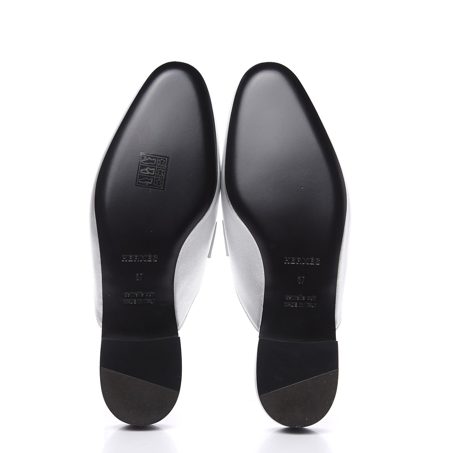 Metallic Nappa Trocadero Mule 37 Gris Argento