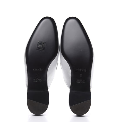 Hermes Metallic Nappa Trocadero Mule 37 Gris Argento 5 of 9