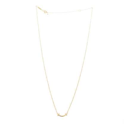 Tiffany 18K Yellow Gold Mini T Smile Pendant Necklace 2 of 5
