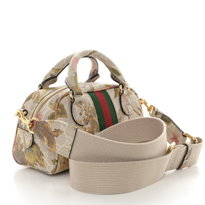 Gucci GG Supreme Monogram Water Flora Web Mini Ophidia Top Handle Bowler Bag Beige White Multicolor 3 of 10